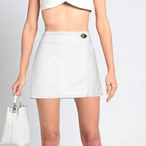 Ganni White Denim Mini Skort